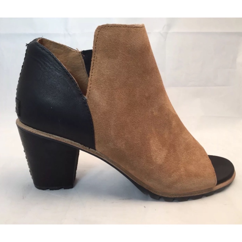Sorel Nadia Leather Peep Toe Booties - Picture 5 of 8